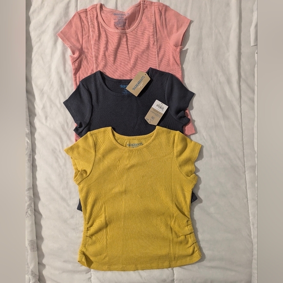 Set of Three NWT Thereabouts Ribbed T-Shirts - Pink, Navy, Mustard Size Plus L - Picture 1 of 10